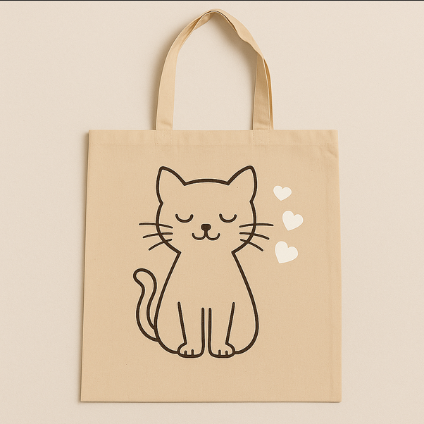 Tote bag con diseño de gato minimalista